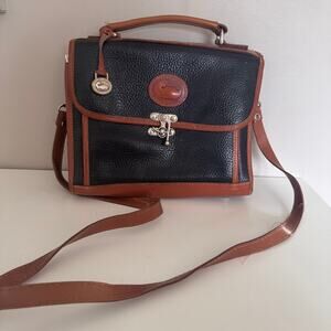 Vintage Dooney & Bourke Small Pebbled Leather Satchel Crossbody Small Briefcase